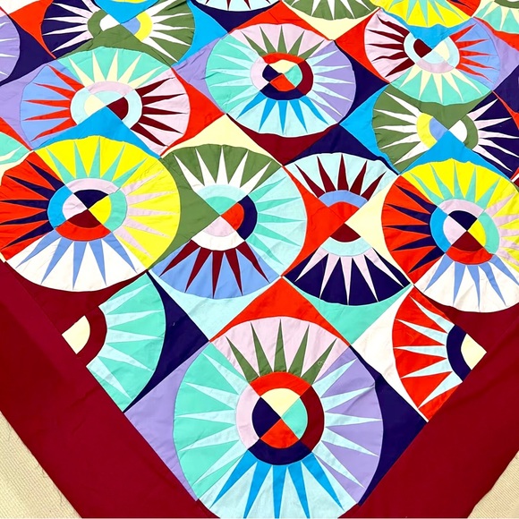 Handmade New York Dazzling Patchwork Cotton Queen Size Sewing Quilt Top/Topper - Picture 2 of 4